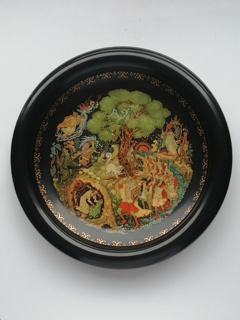 USSR 1989 Palekh Vintage Collector's Plate Russian Legends Series (#4) Wall Art